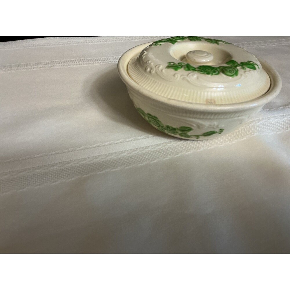Homer Laughlin 1 quart oven serve covered casserole dish green ivy